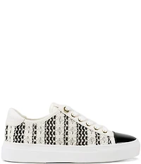 KARL LAGERFELD PARIS Caelan Crochet Mesh Patent Cap Toe Sneakers