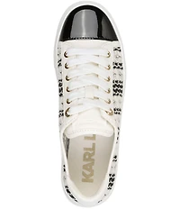 KARL LAGERFELD PARIS Caelan Crochet Mesh Patent Cap Toe Sneakers