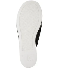 KARL LAGERFELD PARIS Caleigh Atelier Woven Raffia Platform Wedge Slide Sandals