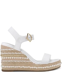 KARL LAGERFELD PARIS Calzona Platform Embellished Wedge Sandals