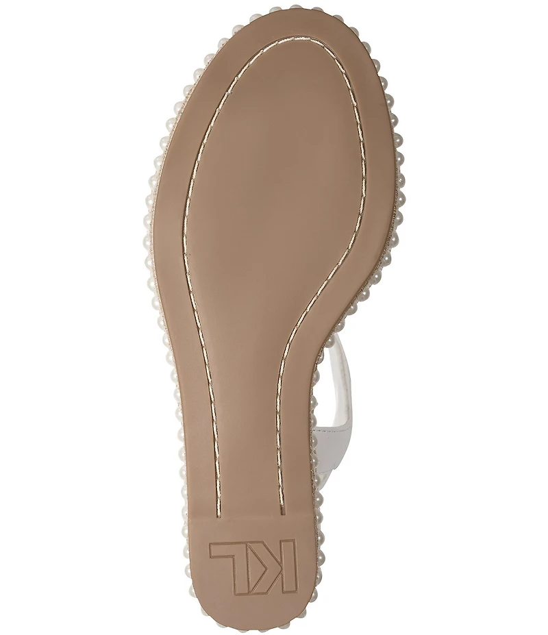 KARL LAGERFELD PARIS Calzona Platform Embellished Wedge Sandals