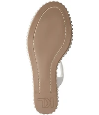 KARL LAGERFELD PARIS Calzona Platform Embellished Wedge Sandals