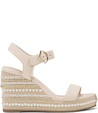 KARL LAGERFELD PARIS Calzona Platform Embellished Wedge Sandals