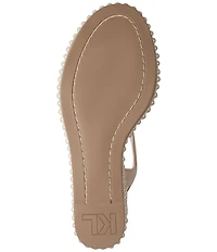 KARL LAGERFELD PARIS Calzona Platform Embellished Wedge Sandals