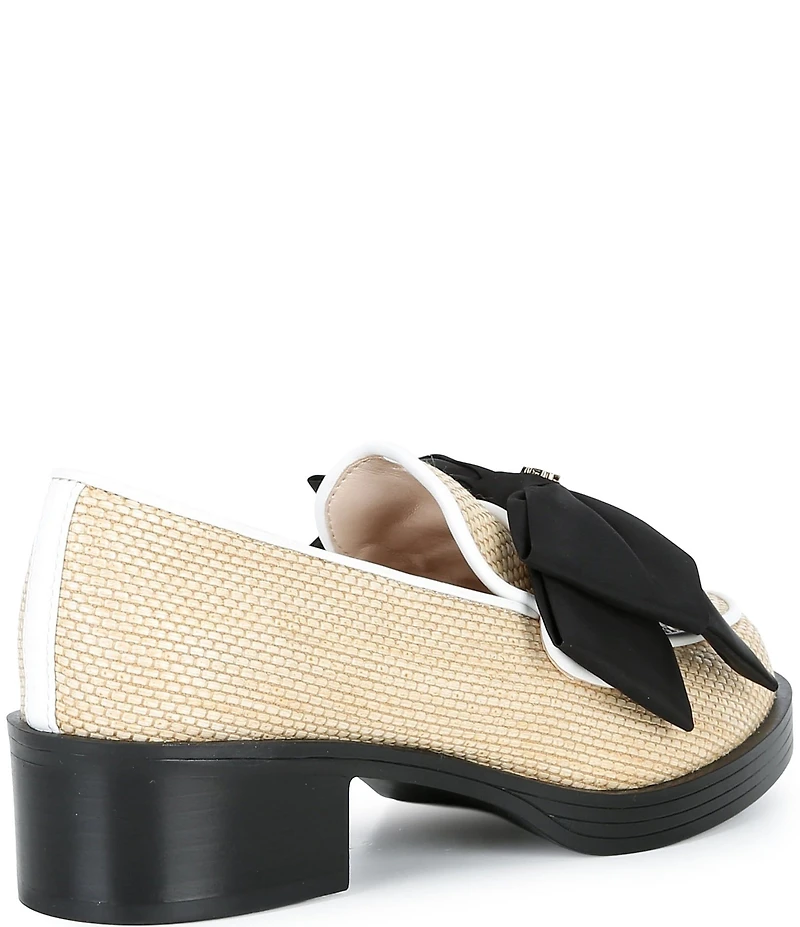 KARL LAGERFELD PARIS Camila Raffia Bow Loafers