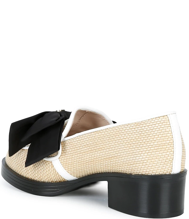 KARL LAGERFELD PARIS Camila Raffia Bow Loafers
