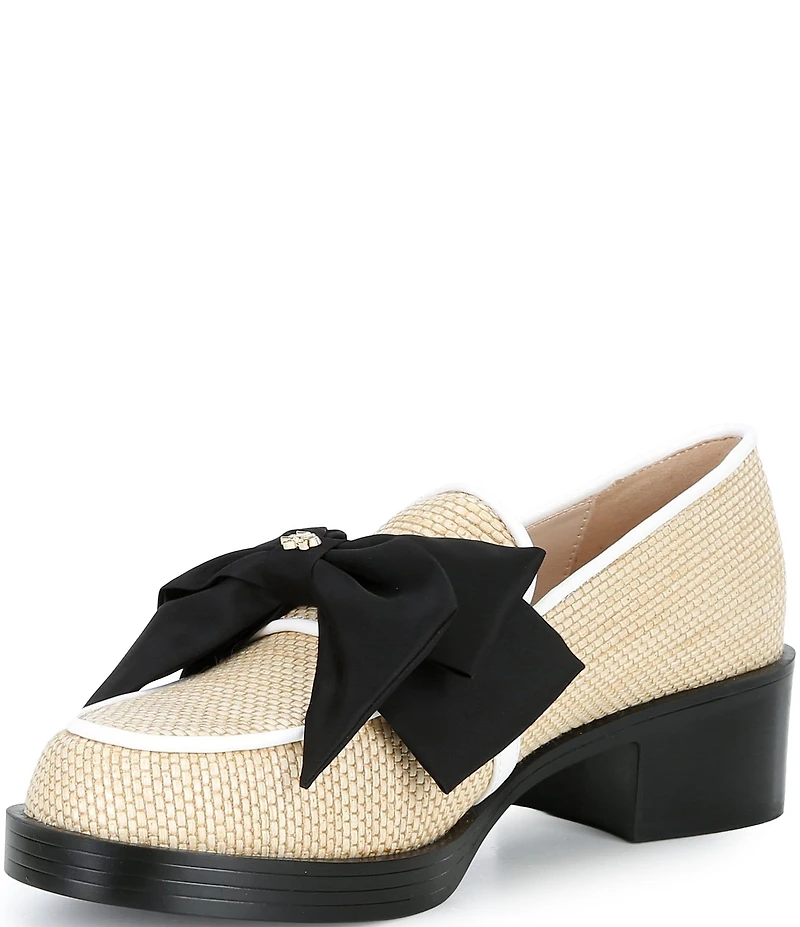 KARL LAGERFELD PARIS Camila Raffia Bow Loafers