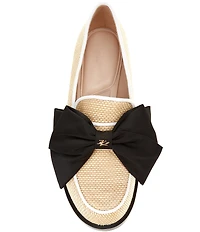 KARL LAGERFELD PARIS Camila Raffia Bow Loafers