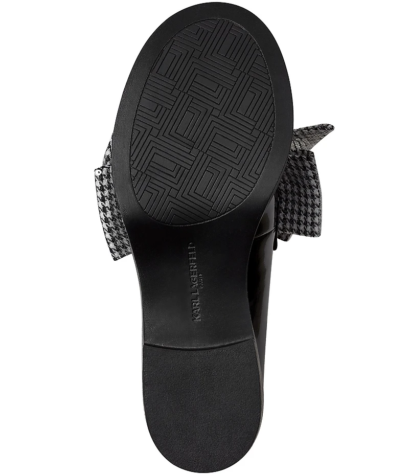 KARL LAGERFELD PARIS Camilia Patent and Sequin Houndstooth Bow Loafers