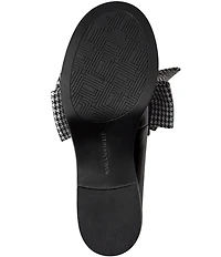 KARL LAGERFELD PARIS Camilia Patent and Sequin Houndstooth Bow Loafers