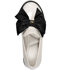 KARL LAGERFELD PARIS Camilia Patent Bow Detail Loafer Pumps
