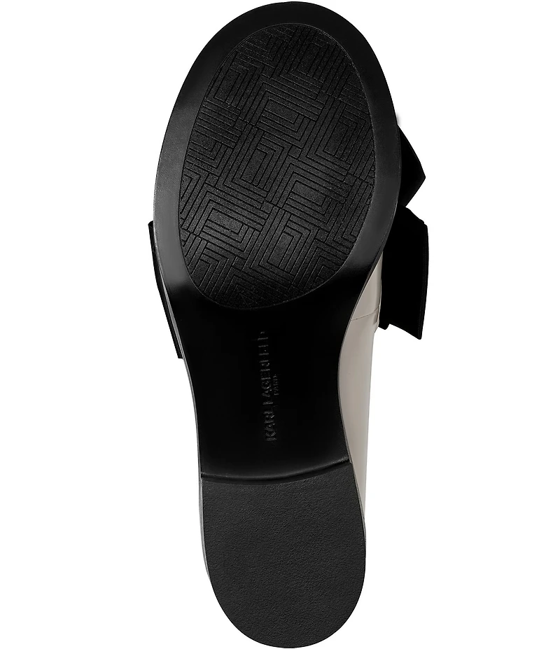 KARL LAGERFELD PARIS Camilia Patent Bow Detail Loafer Pumps