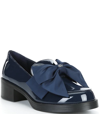 KARL LAGERFELD PARIS Camilia Patent Leather Bow Loafer Pumps