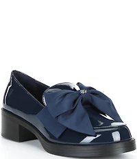 KARL LAGERFELD PARIS Camilia Patent Leather Bow Loafer Pumps