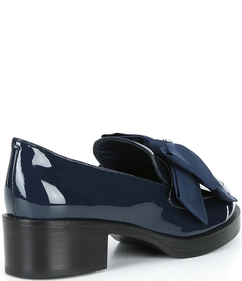 KARL LAGERFELD PARIS Camilia Patent Leather Bow Loafer Pumps