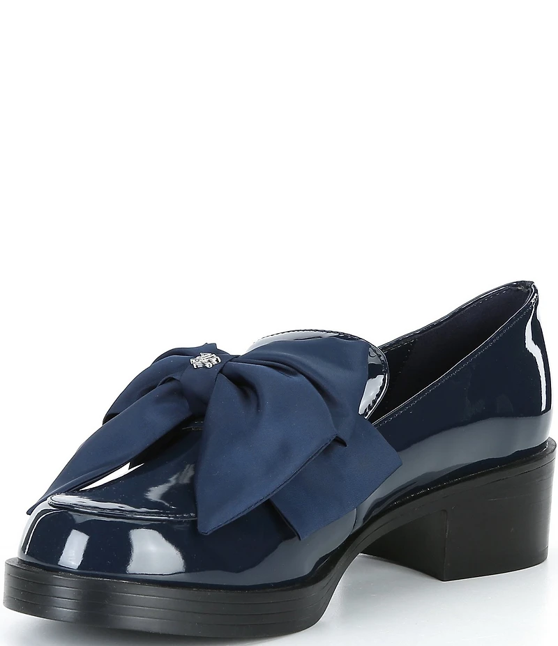 KARL LAGERFELD PARIS Camilia Patent Leather Bow Loafer Pumps