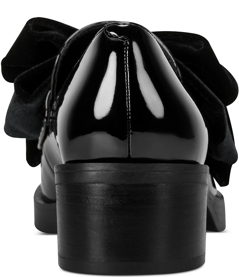 KARL LAGERFELD PARIS Camilia Patent Velvet Bow Loafers
