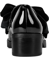 KARL LAGERFELD PARIS Camilia Patent Velvet Bow Loafers
