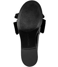 KARL LAGERFELD PARIS Camilia Patent Velvet Bow Loafers