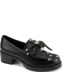 KARL LAGERFELD PARIS Camilia Polka Dot Bow Loafer Pumps