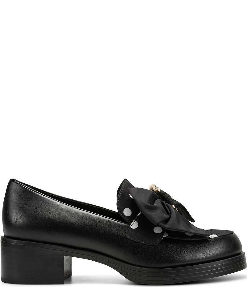 KARL LAGERFELD PARIS Camilia Polka Dot Bow Loafer Pumps