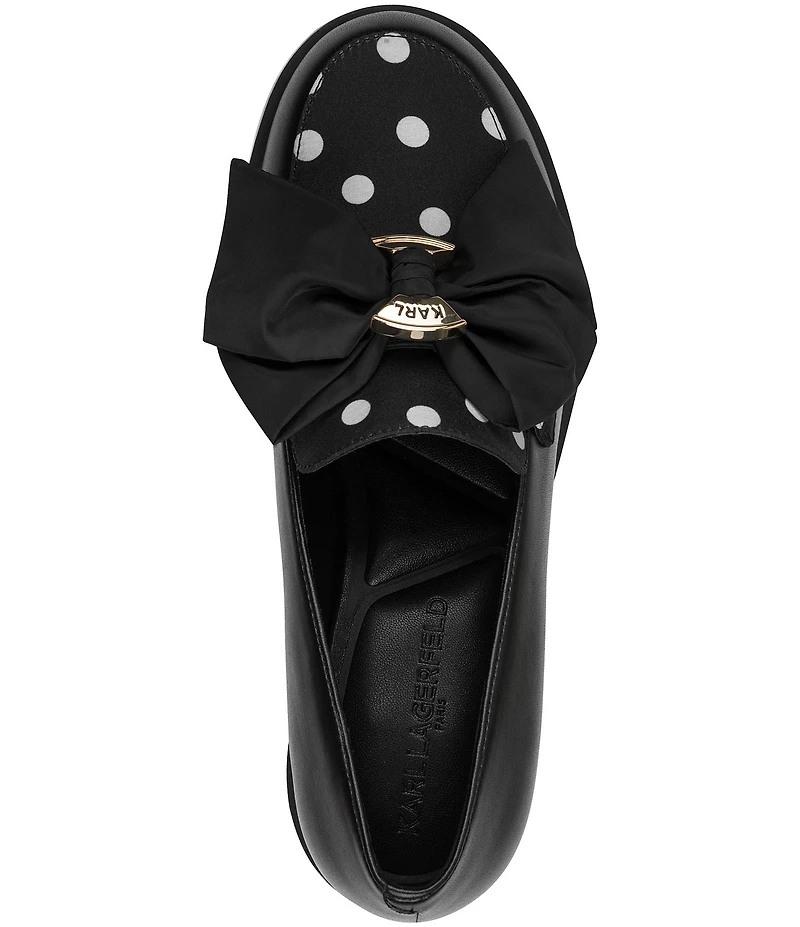 KARL LAGERFELD PARIS Camilia Polka Dot Bow Loafer Pumps