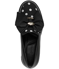 KARL LAGERFELD PARIS Camilia Polka Dot Bow Loafer Pumps