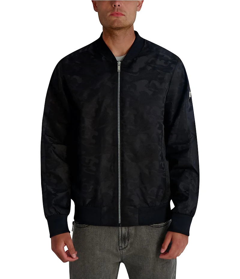 KARL LAGERFELD PARIS Camo Bomber Jacket