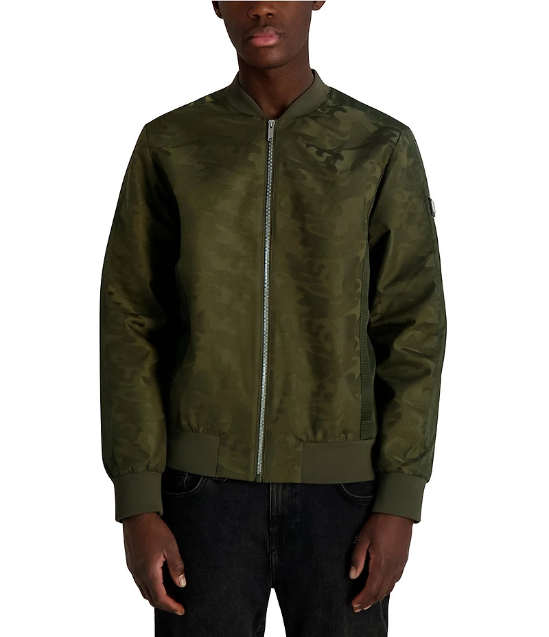 KARL LAGERFELD PARIS Camo Bomber Jacket