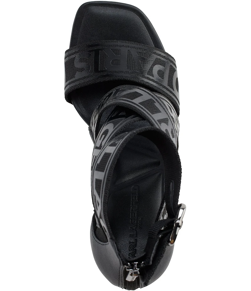 KARL LAGERFELD PARIS Careliz Signature Logo Strappy Sandals