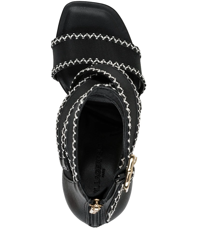 KARL LAGERFELD PARIS Careliz Trim Mesh Strappy Dress Sandals