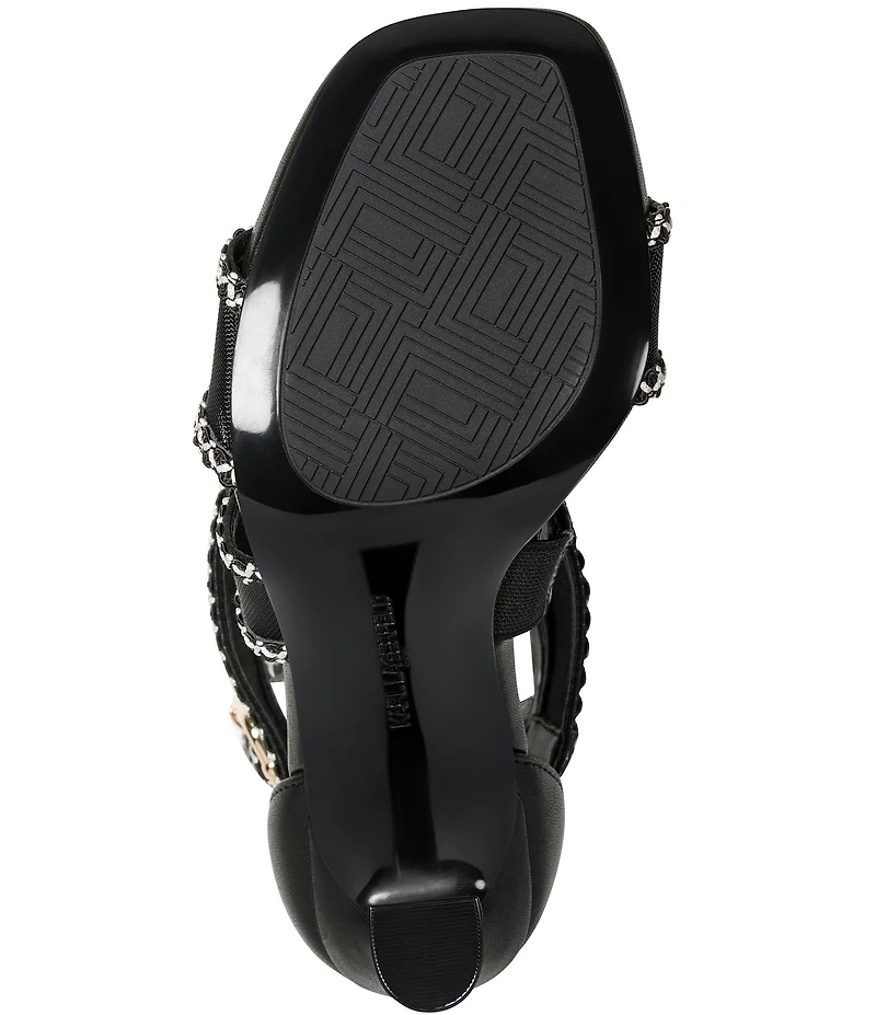 KARL LAGERFELD PARIS Careliz Trim Mesh Strappy Dress Sandals