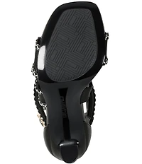 KARL LAGERFELD PARIS Careliz Trim Mesh Strappy Dress Sandals