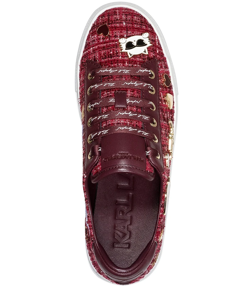 KARL LAGERFELD PARIS Cate Boucle Pin Ornamented Sneakers