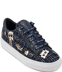 KARL LAGERFELD PARIS Cate Boucle Pin Ornamented Sneakers