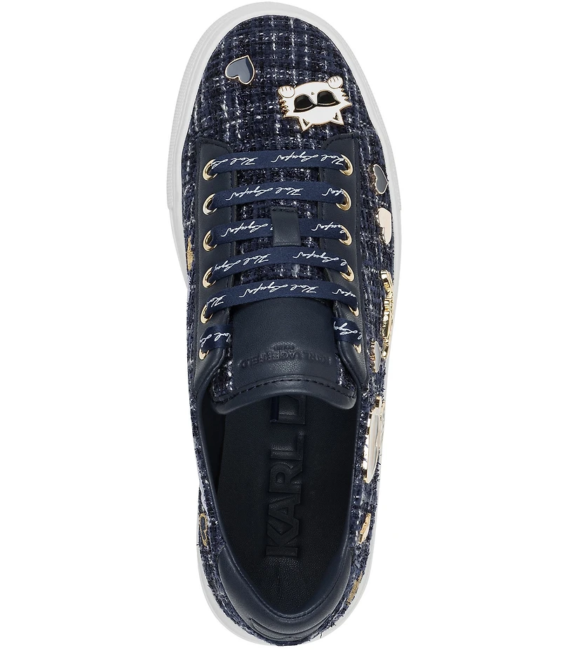 KARL LAGERFELD PARIS Cate Boucle Pin Ornamented Sneakers