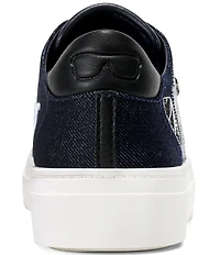 KARL LAGERFELD PARIS Cate Ikonic Embroidered Fabric Lace Up Sneakers