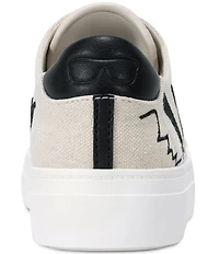 KARL LAGERFELD PARIS Cate Ikonic Fabric Logo Lace Up Sneakers