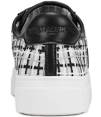 KARL LAGERFELD PARIS Cate Whimsy Graffiti Embroidered Mesh Sneakers