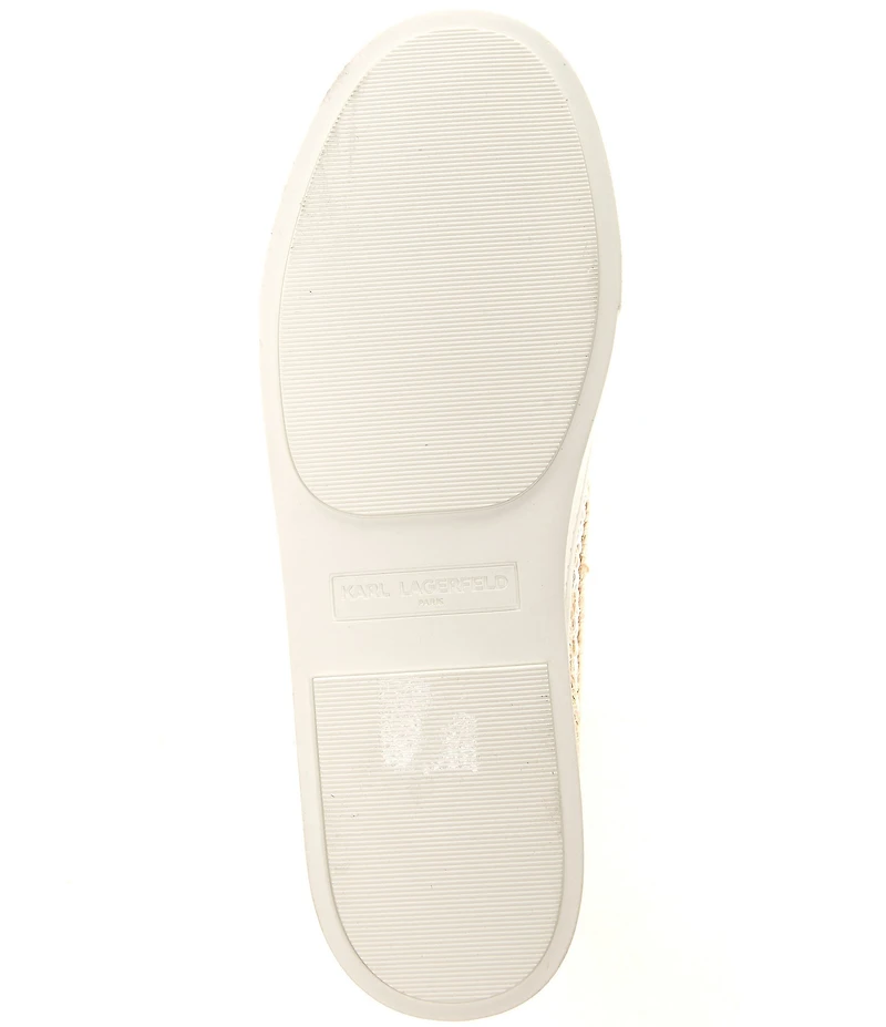KARL LAGERFELD PARIS Cate Woven Pearl Metallic Platform Sneakers