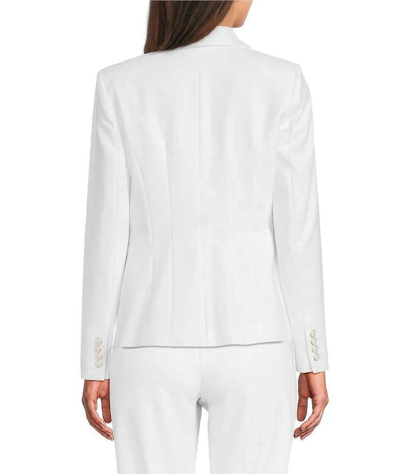 KARL LAGERFELD PARIS Compression Cotton Notch Lapel Collar Long Sleeve One Button-Front Jacket
