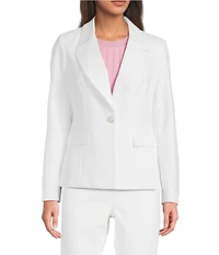 KARL LAGERFELD PARIS Compression Cotton Notch Lapel Collar Long Sleeve One Button-Front Jacket