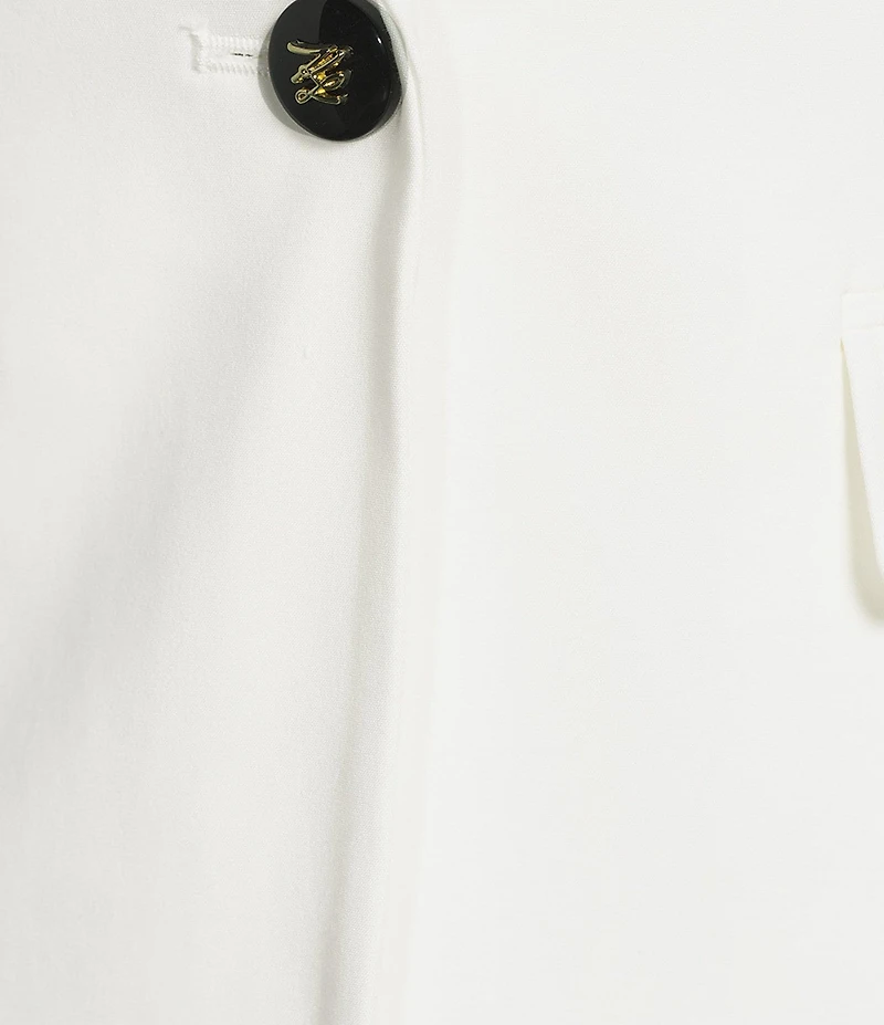 KARL LAGERFELD PARIS Compression Cotton Notch Lapel Long Sleeve Jacket