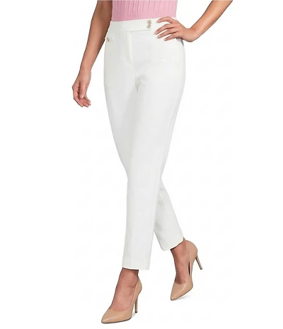 KARL LAGERFELD PARIS Compression Cotton Straight Leg Ankle Pants