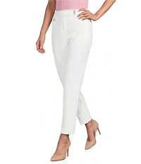 KARL LAGERFELD PARIS Compression Cotton Straight Leg Ankle Pants