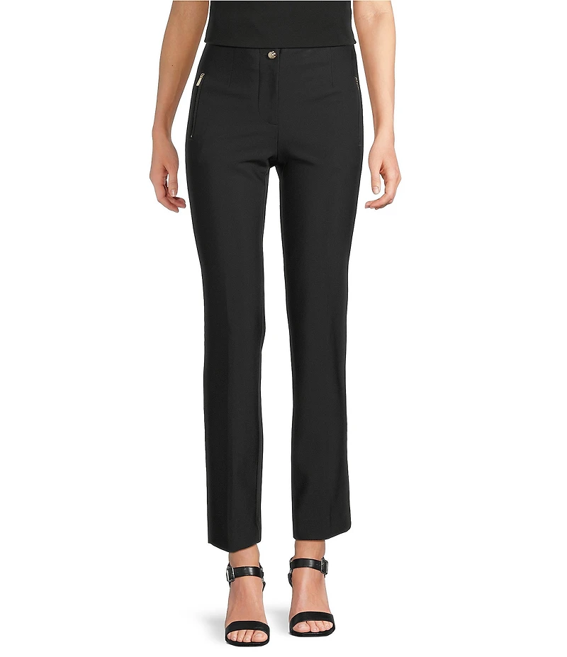KARL LAGERFELD PARIS Compression Flat Front Straight Leg Pants