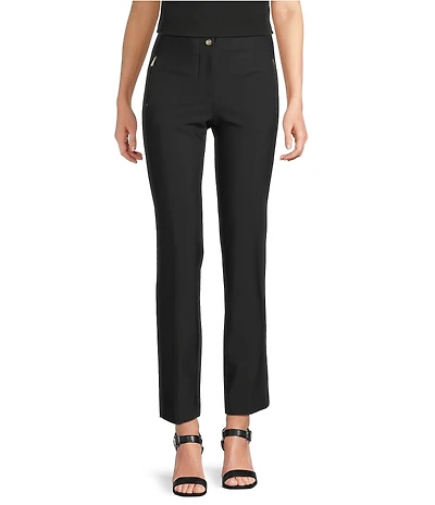 KARL LAGERFELD PARIS Compression Flat Front Straight Leg Pants
