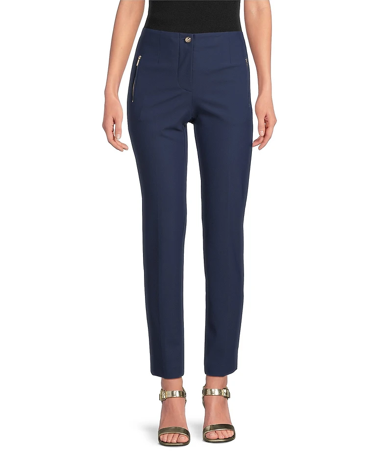 KARL LAGERFELD PARIS Compression Flat Front Straight Leg Pants