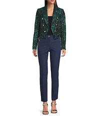 KARL LAGERFELD PARIS Compression Flat Front Straight Leg Pants