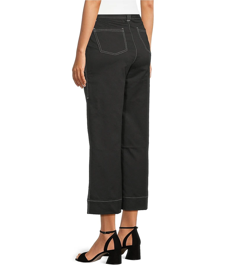 KARL LAGERFELD PARIS Contrast Trim Wide Leg Coordinating Pants